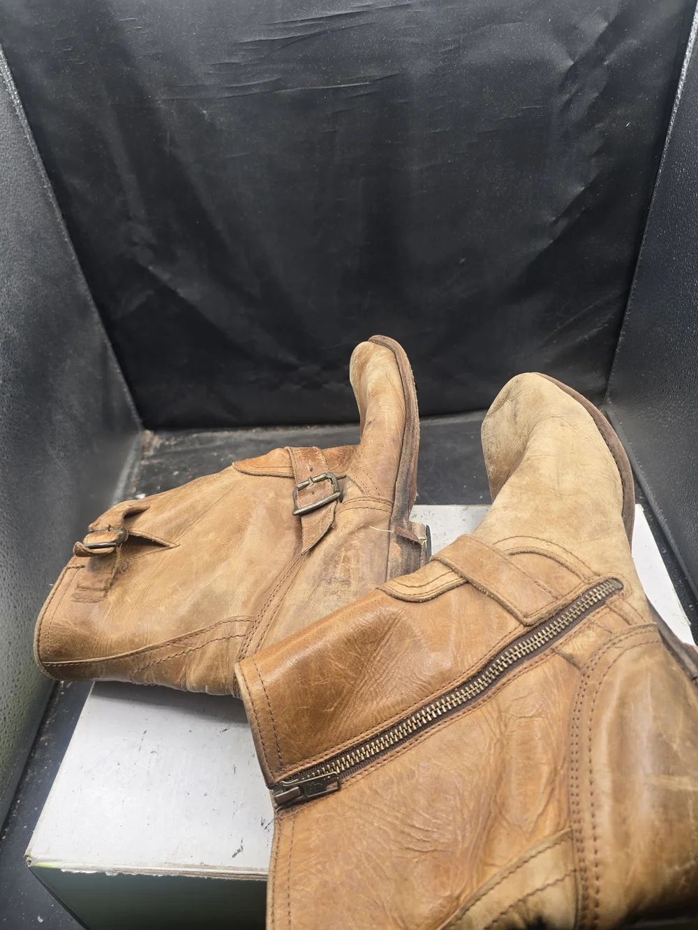 Frye Brown Leather Men's Chukka Zip Boots